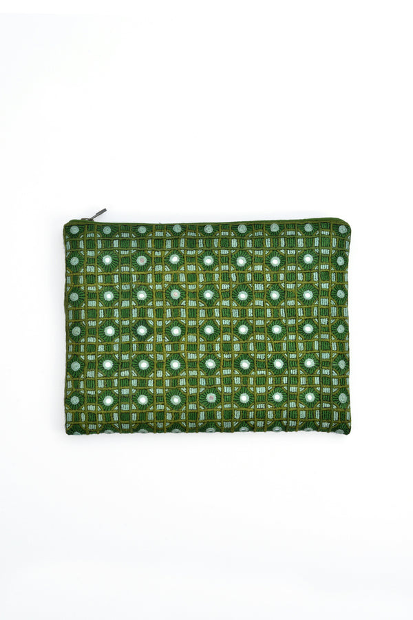 Handwoven Abla Clutch- Green