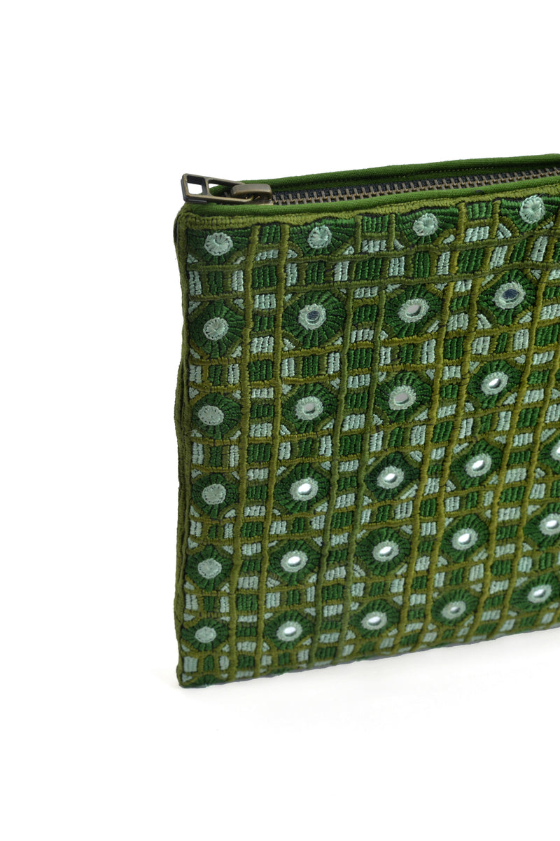 Handwoven Abla Clutch- Green